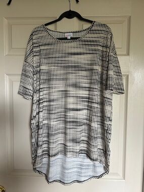 LuLaRoe Irma  sought after Black and White Dot-Pattern